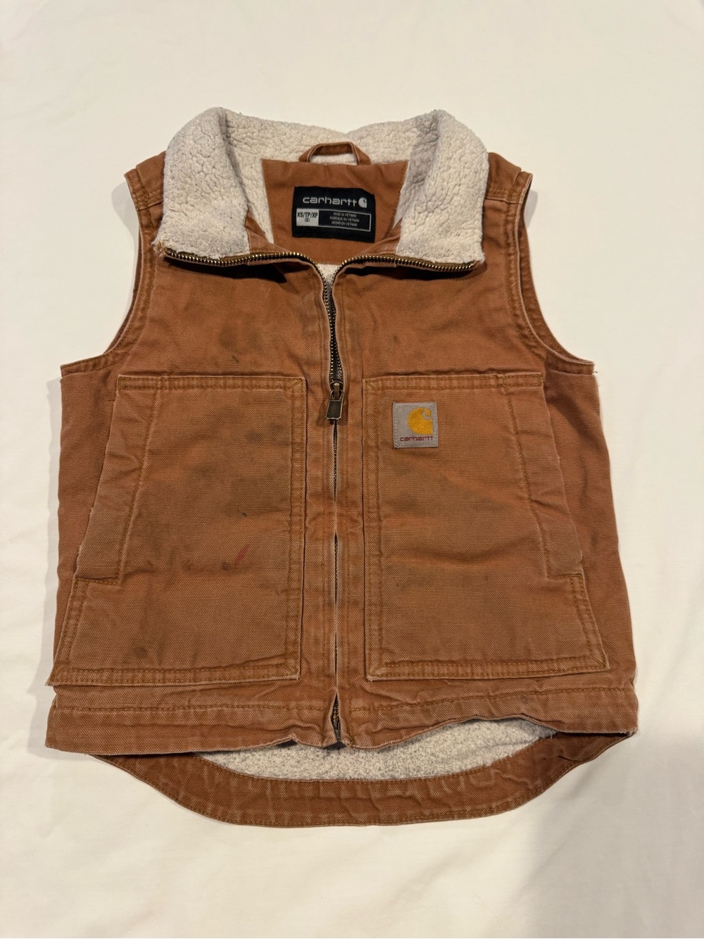 Kids size 6 Carhartt Brown Duck Vest